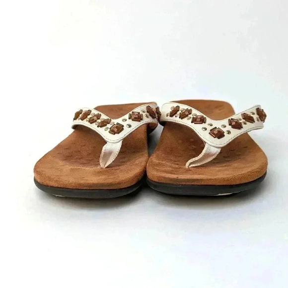 Vionic Floriana Geometric Stone Beaded Flip Flop Sandals - 6 - Picture 6 of 11